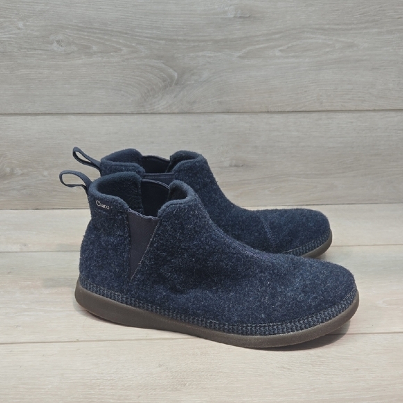 Chaco Women Revel Chealse Luvseat Footbed Navy Blue Wool Slip-On Shoes Sz 9.5 - Picture 1 of 11